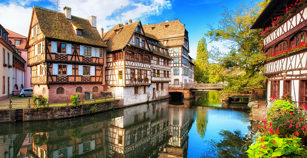 Traditional half-timbered houses in La Petite France district, Strasbourg, France