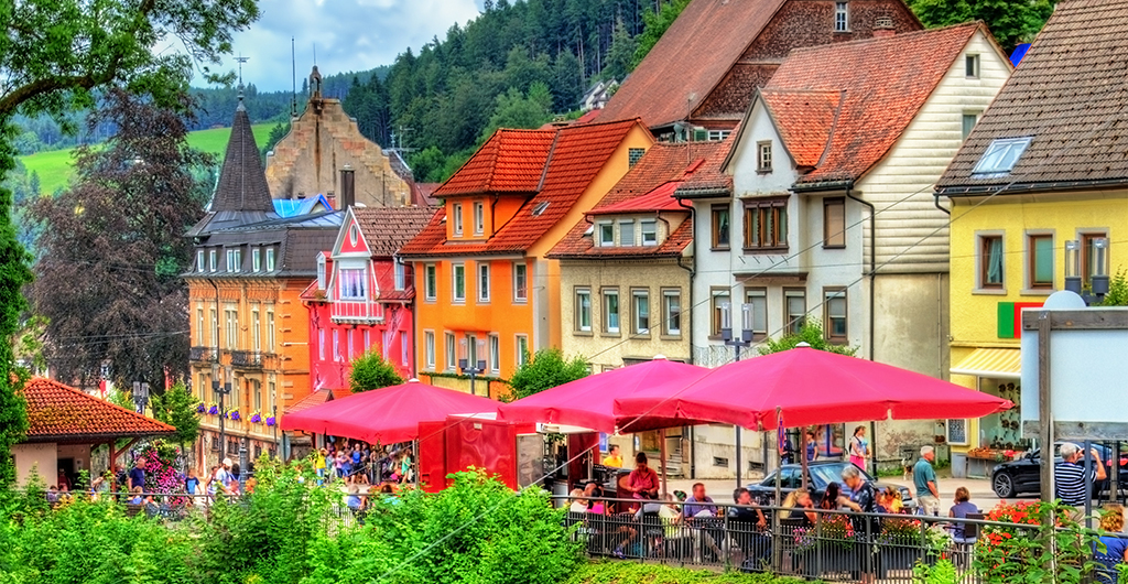 The Gutach river in Triberg im Schwarzwald town - Germany, Baden-Wurttemberg