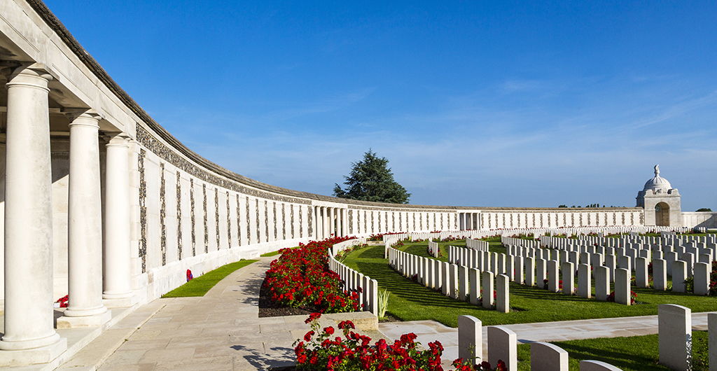 Tyne Cot World War One Cemetery, the largest British War cemetery in the world. near Ypres, Flanders, Zonnebeke, Belgium.