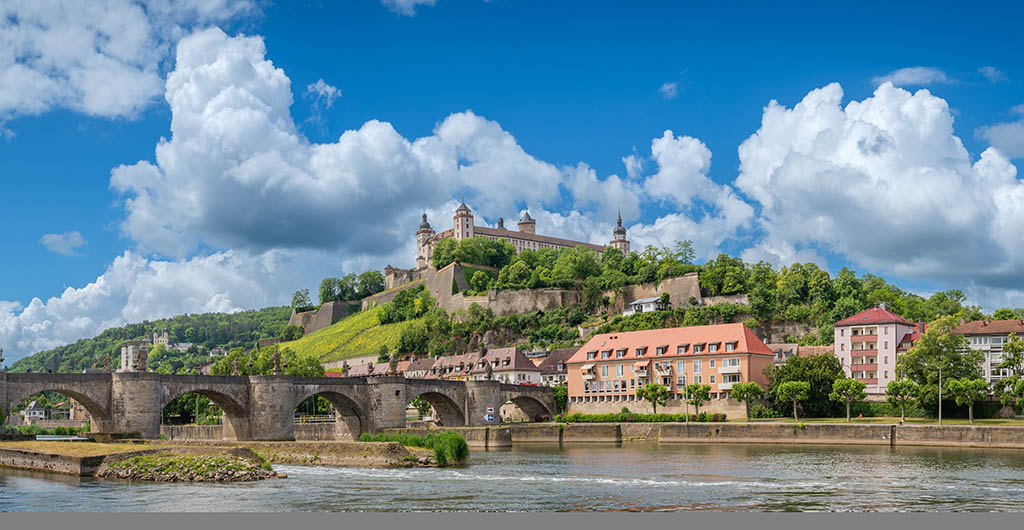 Panoramic View of beautiful WA 1/4 rzburg, Germany