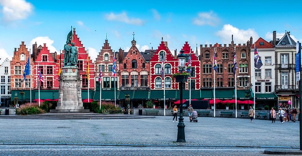 The beautiful city of Bruges in Belgium, with historic buildings and charming canals