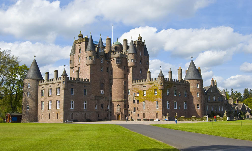famous castle of Glamis in the highlands of Scotland