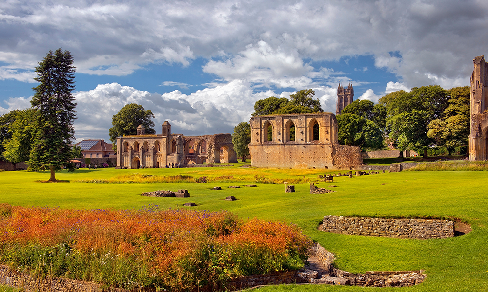 ruins of Glastonbury Abbey, Somerset, England
