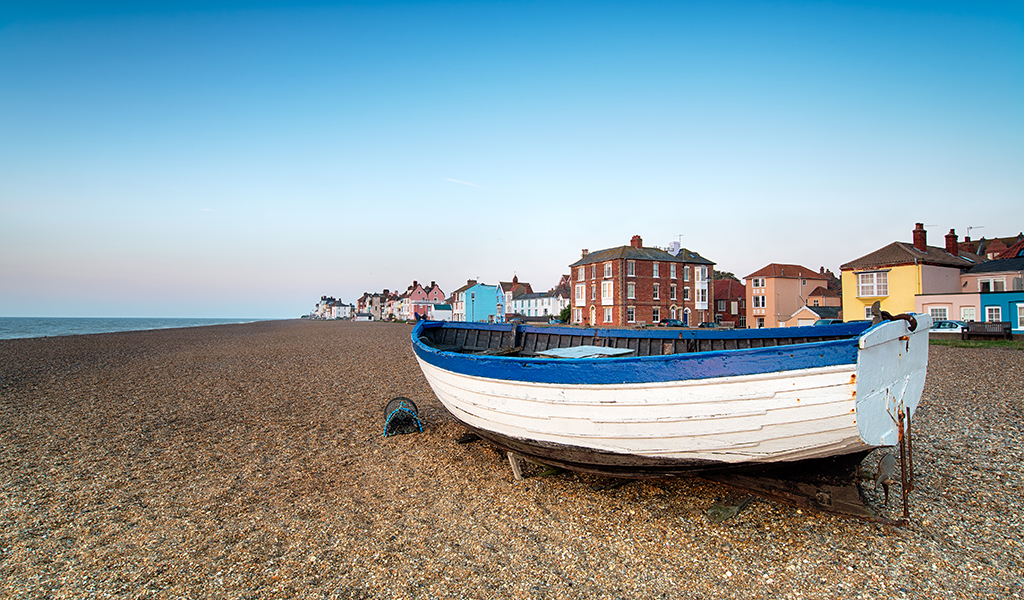 Fishing boats on the beach at Aldeburgh on the Suffolk coast