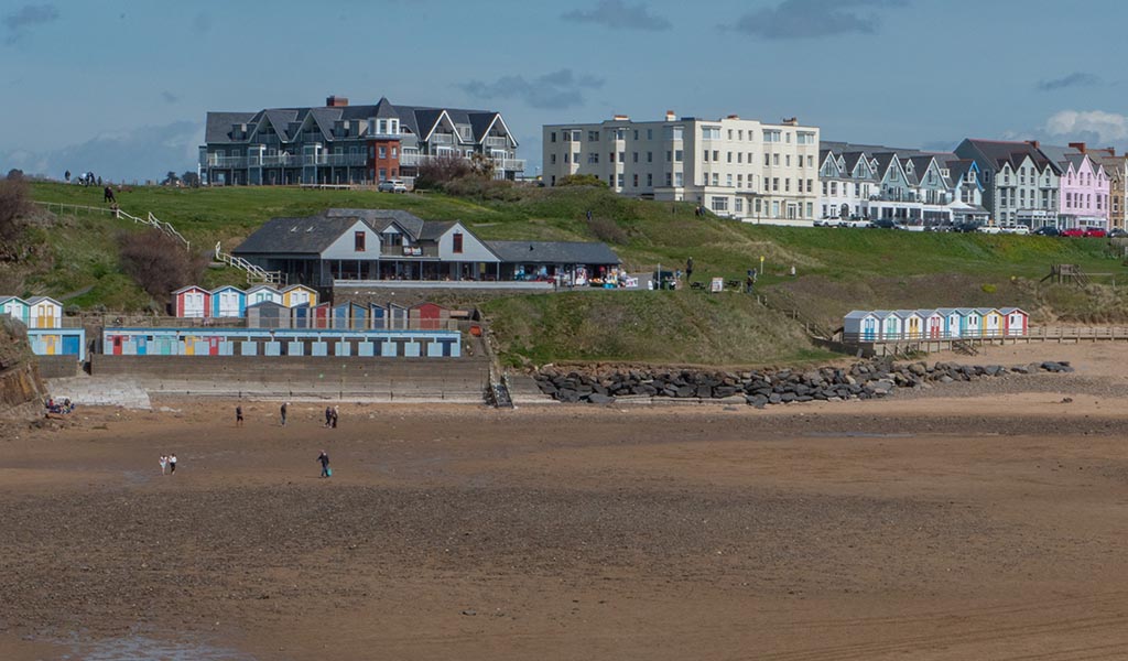 A photograph of Bude's beach which is located in South West, England