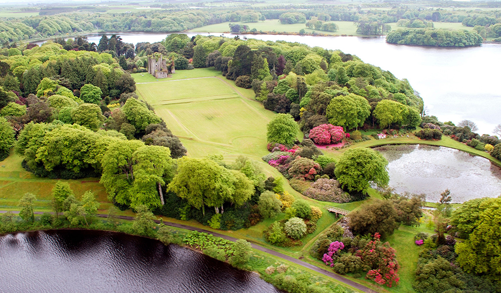 Castle Kennedy Ariel of garden and CK