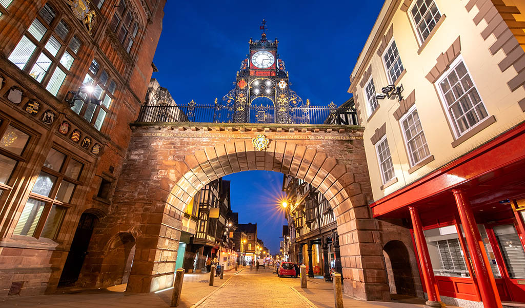 East gate is a prominent landmark in the city of Chester and is said to be the most photographed clock in England after Big Ben.