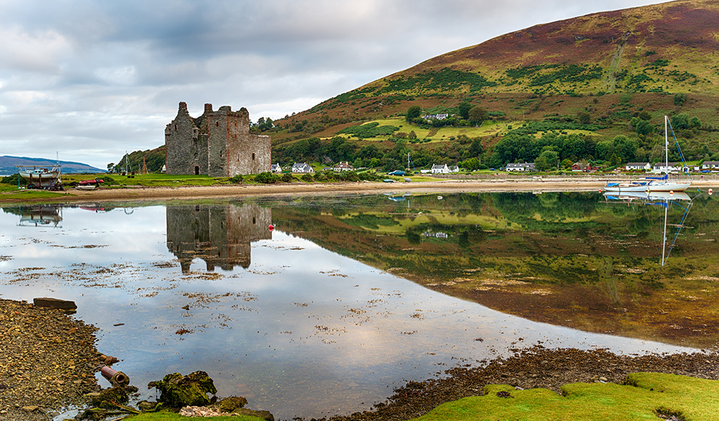 Early morning at Lochranza on the Isle of Arran, looking out to the old ruined castle