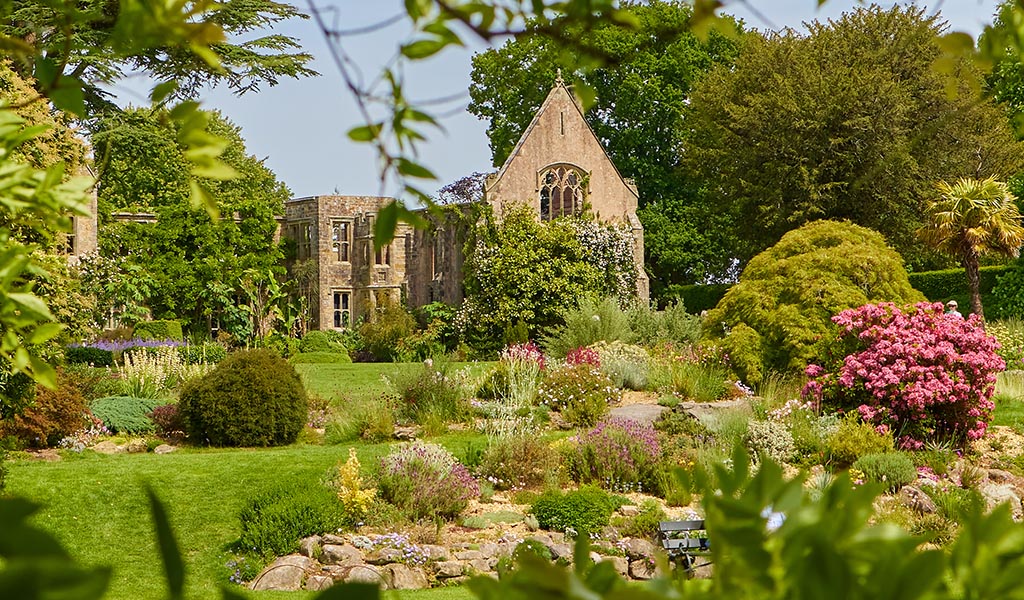 View of the house through the garden at Nymans, West Sussex
