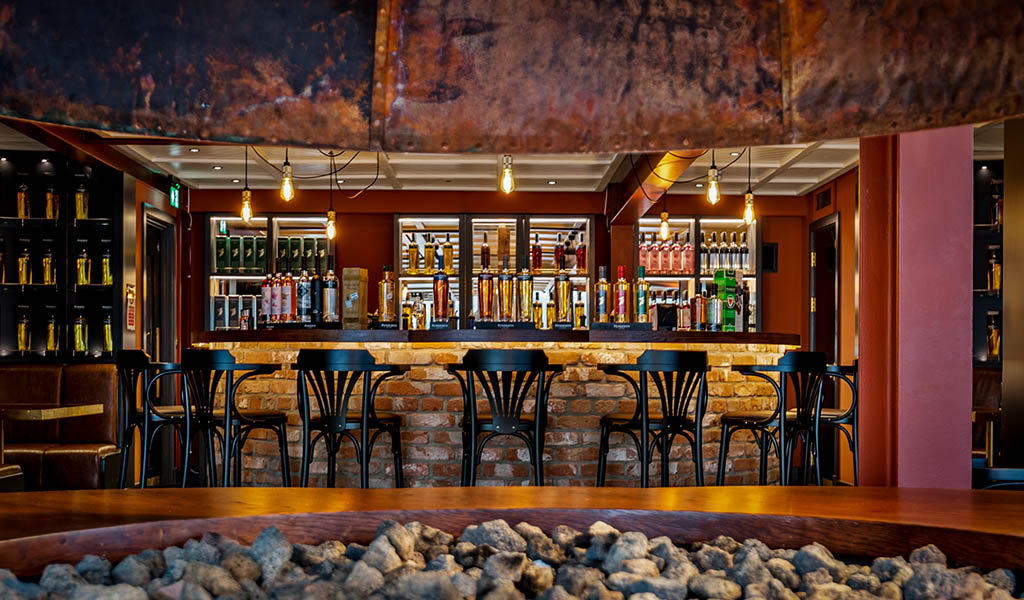 Penderyn Copperworks Fire pit in Tasting Bar