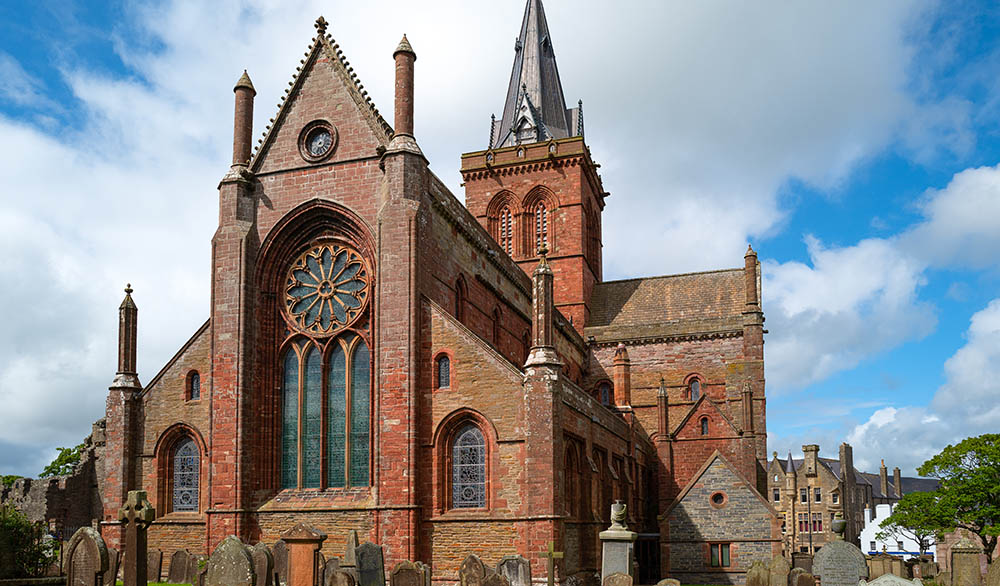Kirkwall, Orkney, Scoland, the apse of the St.Magnus Presbyterian Cathedral